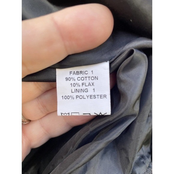 VTG SSLR Jacket Men's S Floral Fully Lined Metro 90's Cotton Flax Linen Black - Picture 8 of 10